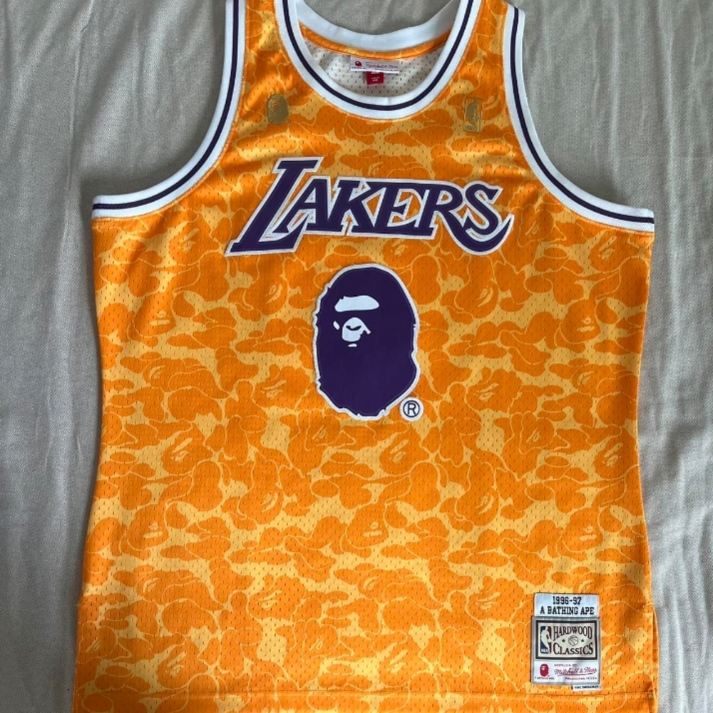BAPE Lakers Orange Camo Jersey